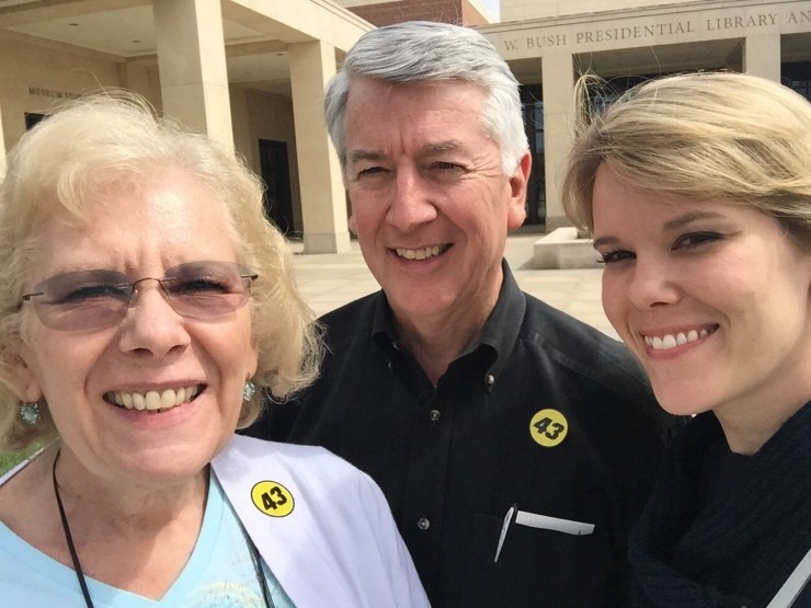 Tim, Lyndsay, and Stephanie Lambert at the George W. Bush Presidential Library